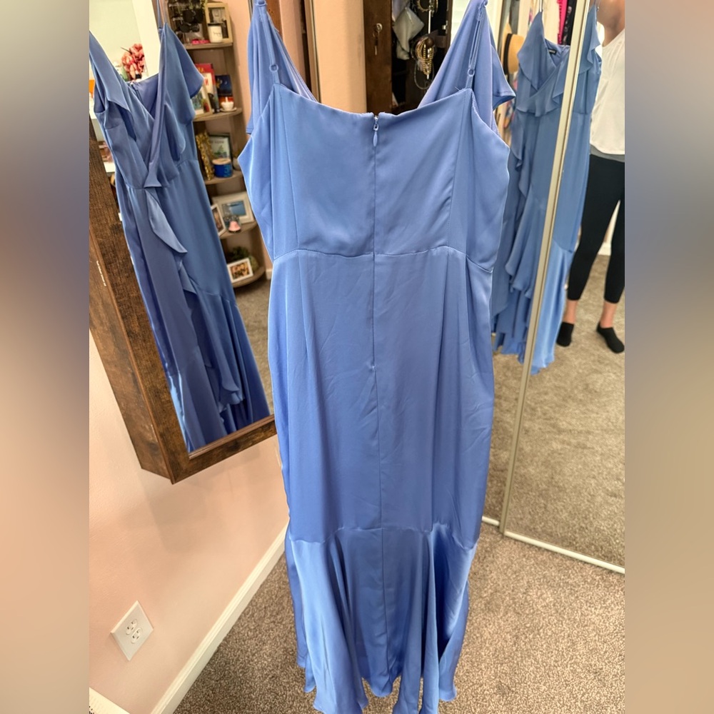 Express Periwinkle Ruffled Maxi Dress - Picture 3 of 4